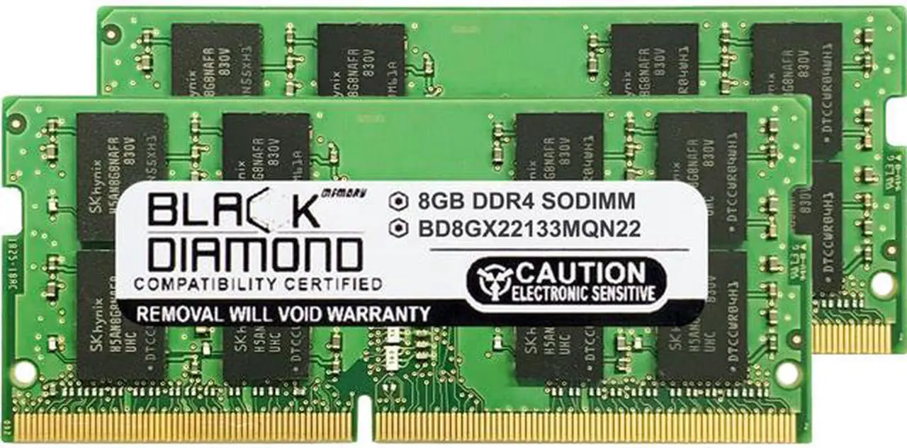 Main image of Black Diamond Memory 16GB (2 x 8GB) 260-Pin DDR4 SO-DIMM DDR4 2133 (PC4 17000) Laptop Memory Model BD8GX22133MQN22