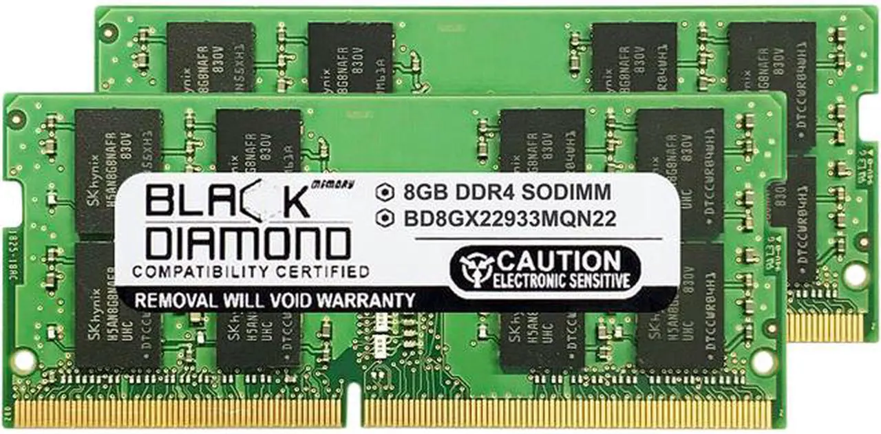 Main image of Black Diamond Memory 16GB (2 x 8GB) 260-Pin DDR4 SO-DIMM DDR4 2933 (PC4 23400) Laptop Memory Model BD8GX22933MQN22