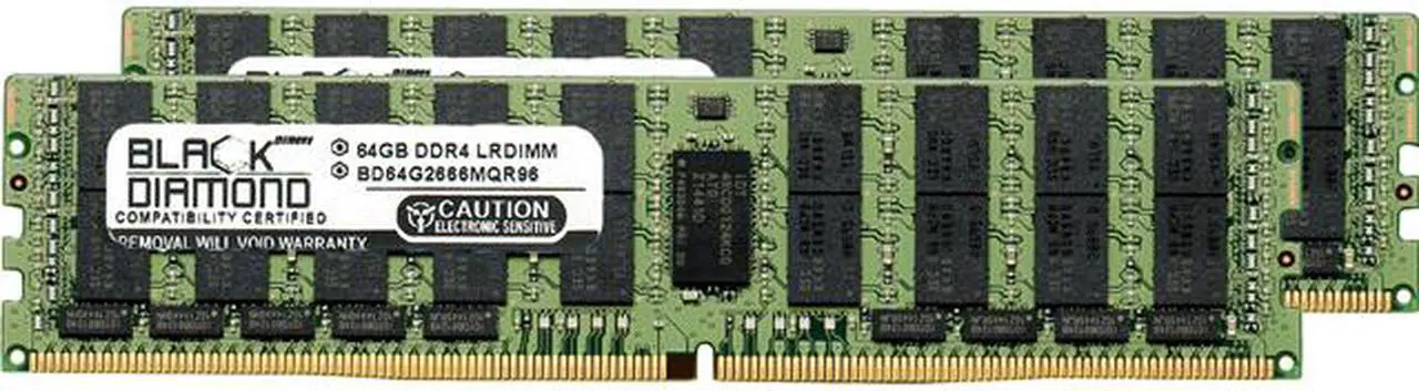 Main image of Black Diamond Memory 128GB (2 x 64GB) ECC Registered DDR4 2666 (PC4 21300) Server Memory Model BD64GX22666MQR96
