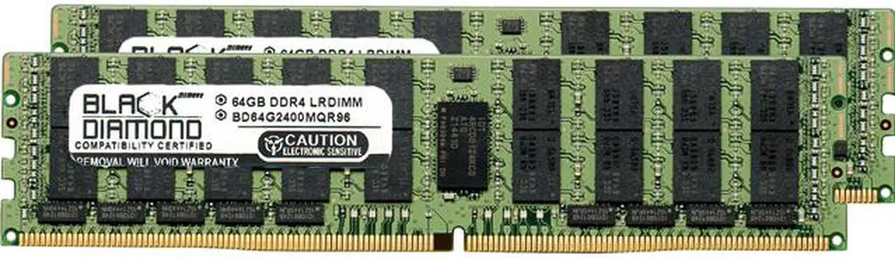 Main image of Black Diamond Memory 128GB (2 x 64GB) ECC Registered DDR4 2400 (PC4 19200) Server Memory Model BD64GX22400MQR96