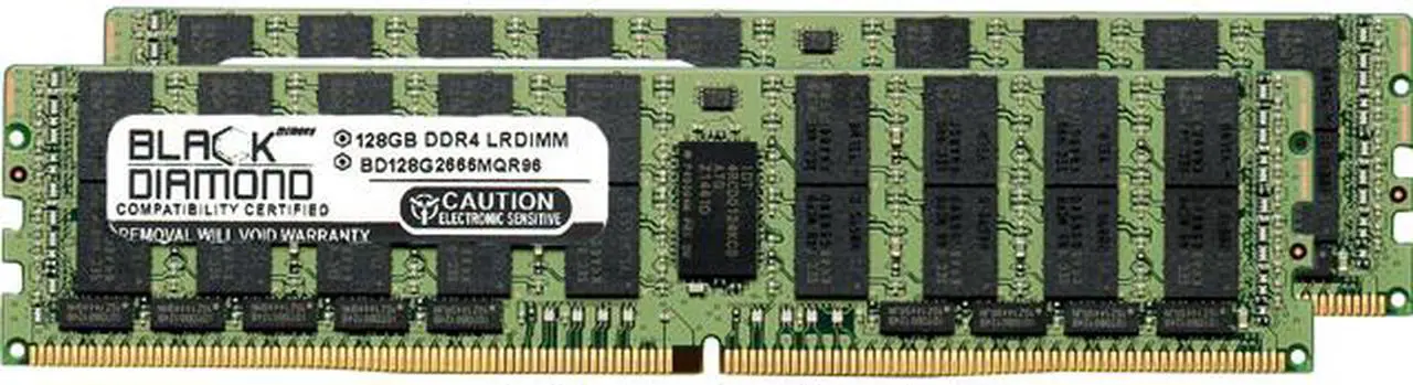 Main image of Black Diamond Memory 256GB (2 x 128GB) ECC Registered DDR4 2666 (PC4 21300) Server Memory Model BD128GX22666MQR96