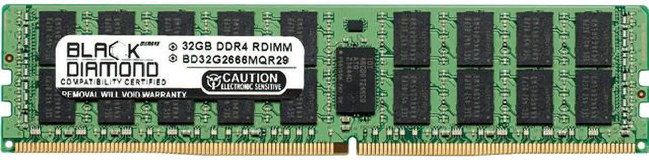 Main image of Black Diamond Memory 32GB ECC Registered DDR4 2666 (PC4 21300) Server Memory Model BD32G2666MQR29