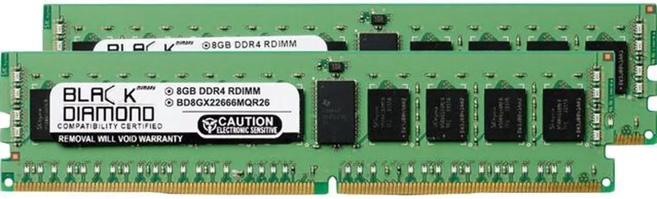 Main image of Black Diamond Memory 16GB (2 x 8GB) ECC Registered DDR4 2666 (PC4 21300) Server Memory Model BD8GX22666MQR26