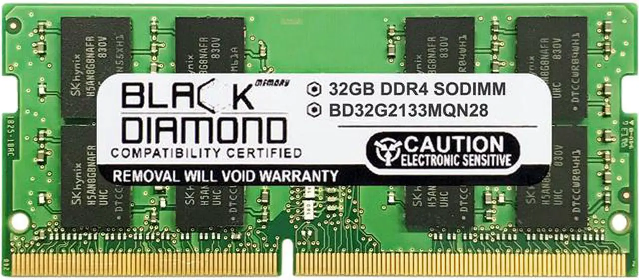 Main image of Black Diamond Memory 32GB 260-Pin DDR4 SO-DIMM DDR4 2133 (PC4 17000) Notebook Memory Model BD32G2133MQN28