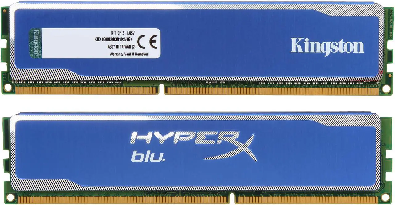 Alt view image 2 of 3 - HyperX Blu 4GB (2 x 2GB) DDR3 1600 (PC3 12800) Desktop Memory Model KHX1600C9D3B1K2/4GX