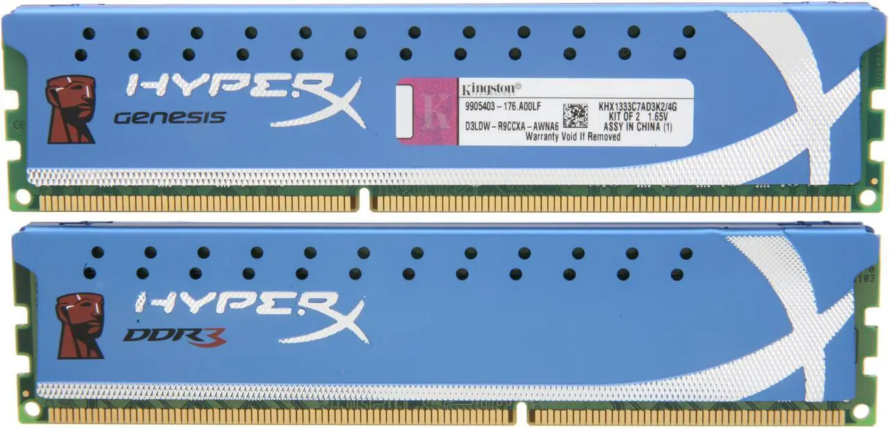 Alt view image 2 of 3 - HyperX 4GB (2 x 2GB) DDR3 1333 Desktop Memory Model KHX1333C7AD3K2/4G