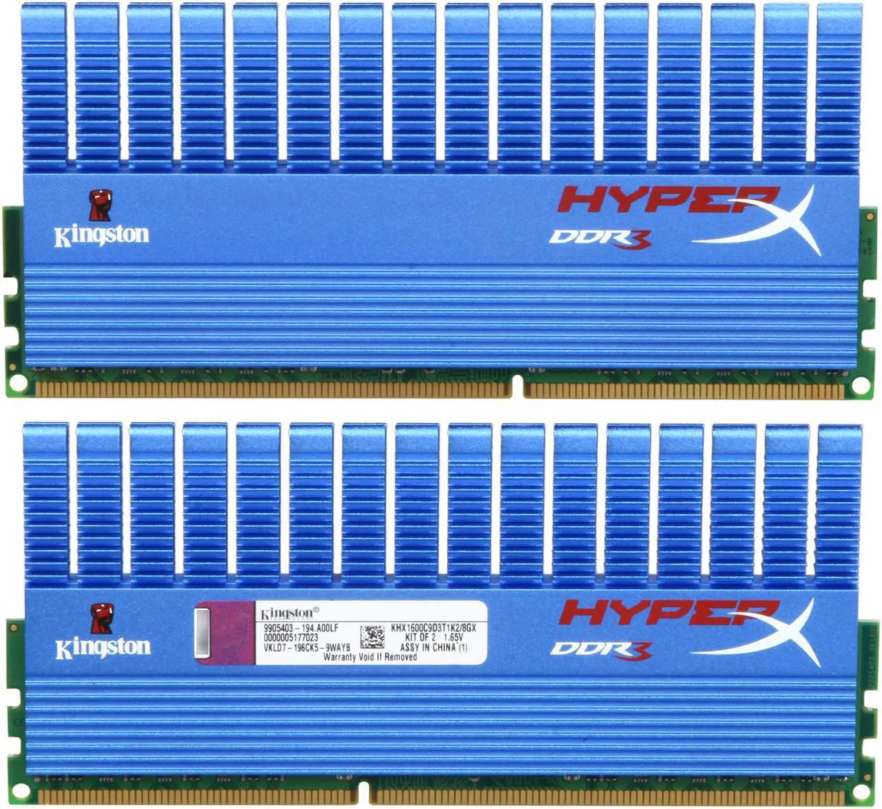 Alt view image 2 of 3 - HyperX T1 Series 8GB (2 x 4GB) DDR3 1600 (PC3 12800) Desktop Memory Model KHX1600C9D3T1K2/8GX