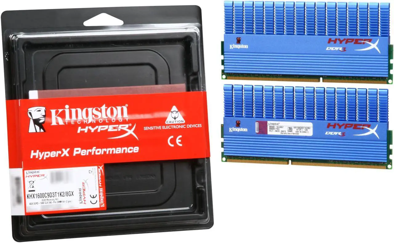 Alt view image 3 of 3 - HyperX T1 Series 8GB (2 x 4GB) DDR3 1600 (PC3 12800) Desktop Memory Model KHX1600C9D3T1K2/8GX