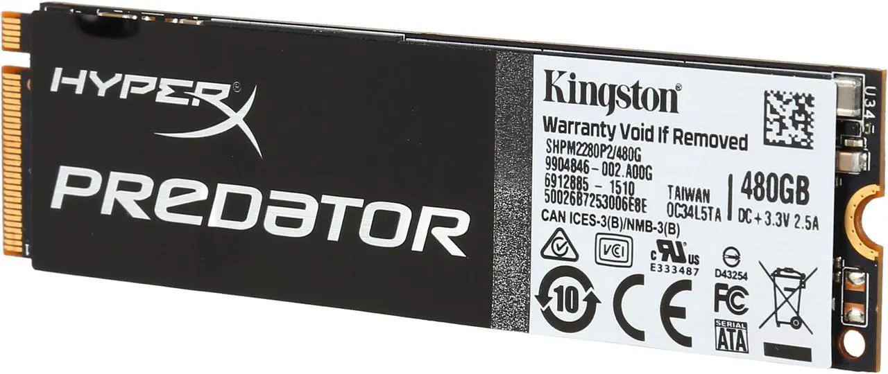 Main image of HyperX Predator M.2 2280 480GB PCI-Express 2.0 x4 Internal Solid State Drive (SSD) SHPM2280P2/480G