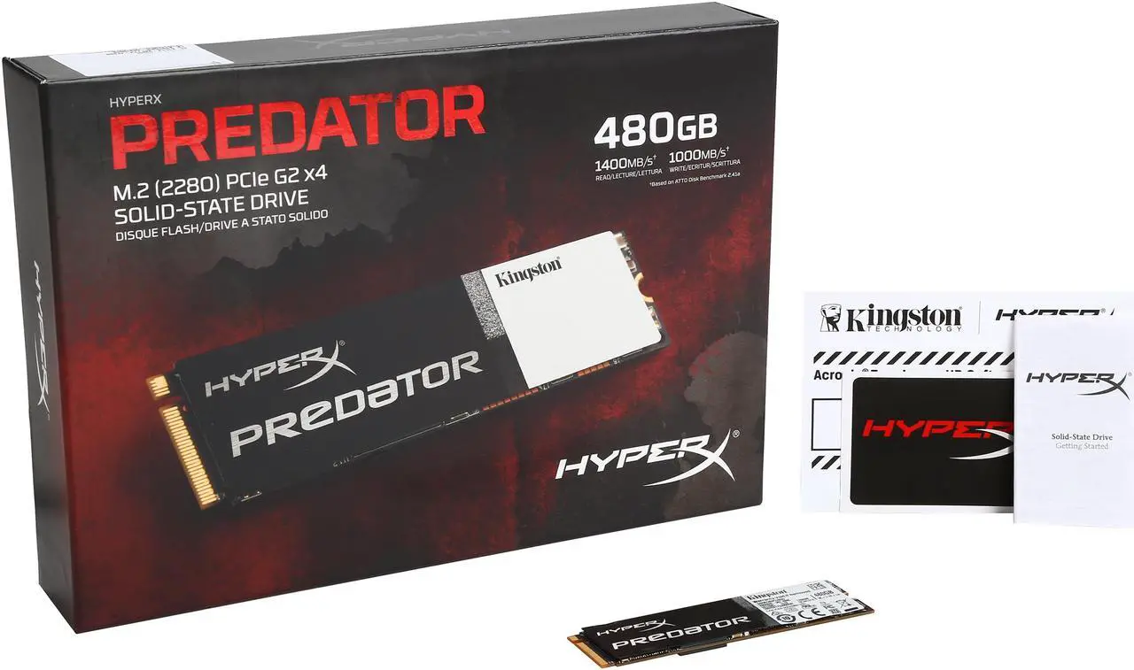 Alt view image 4 of 4 - HyperX Predator M.2 2280 480GB PCI-Express 2.0 x4 Internal Solid State Drive (SSD) SHPM2280P2/480G