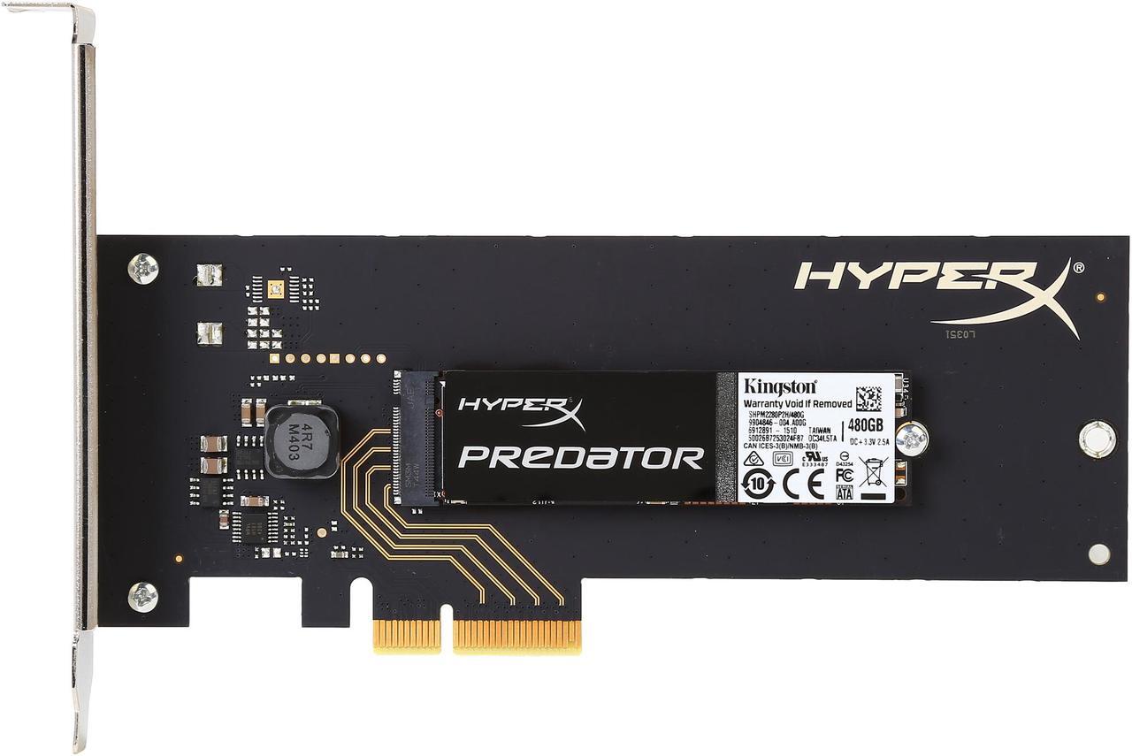 Alt view image 4 of 5 - HyperX Predator AIC 480GB PCI-Express 2.0 x4 Internal Solid State Drive (SSD) SHPM2280P2H/480G (with HHHL Adapter)