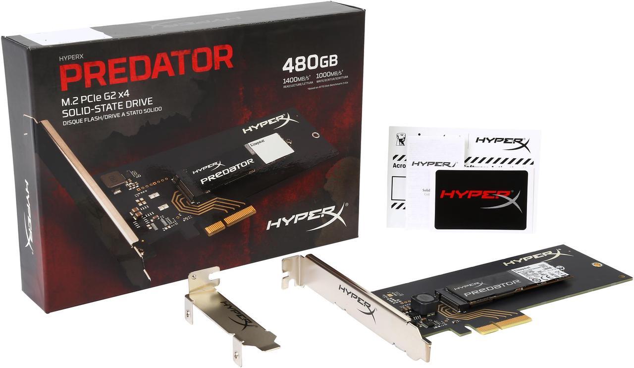 Alt view image 6 of 5 - HyperX Predator AIC 480GB PCI-Express 2.0 x4 Internal Solid State Drive (SSD) SHPM2280P2H/480G (with HHHL Adapter)