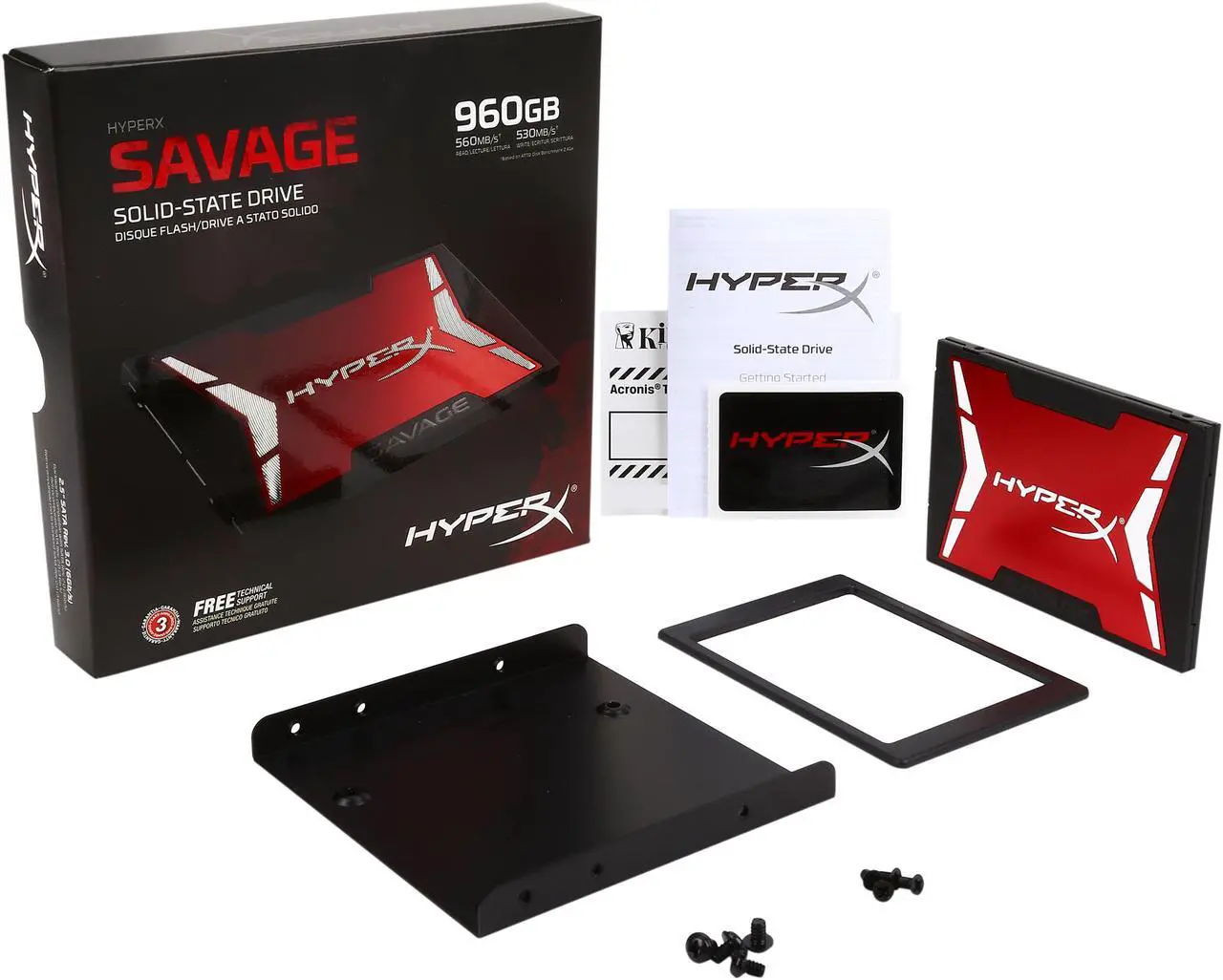 Alt view image 6 of 5 - HyperX Savage 2.5" 960GB SATA III eMLC Internal Solid State Drive (SSD) SHSS37A/960G