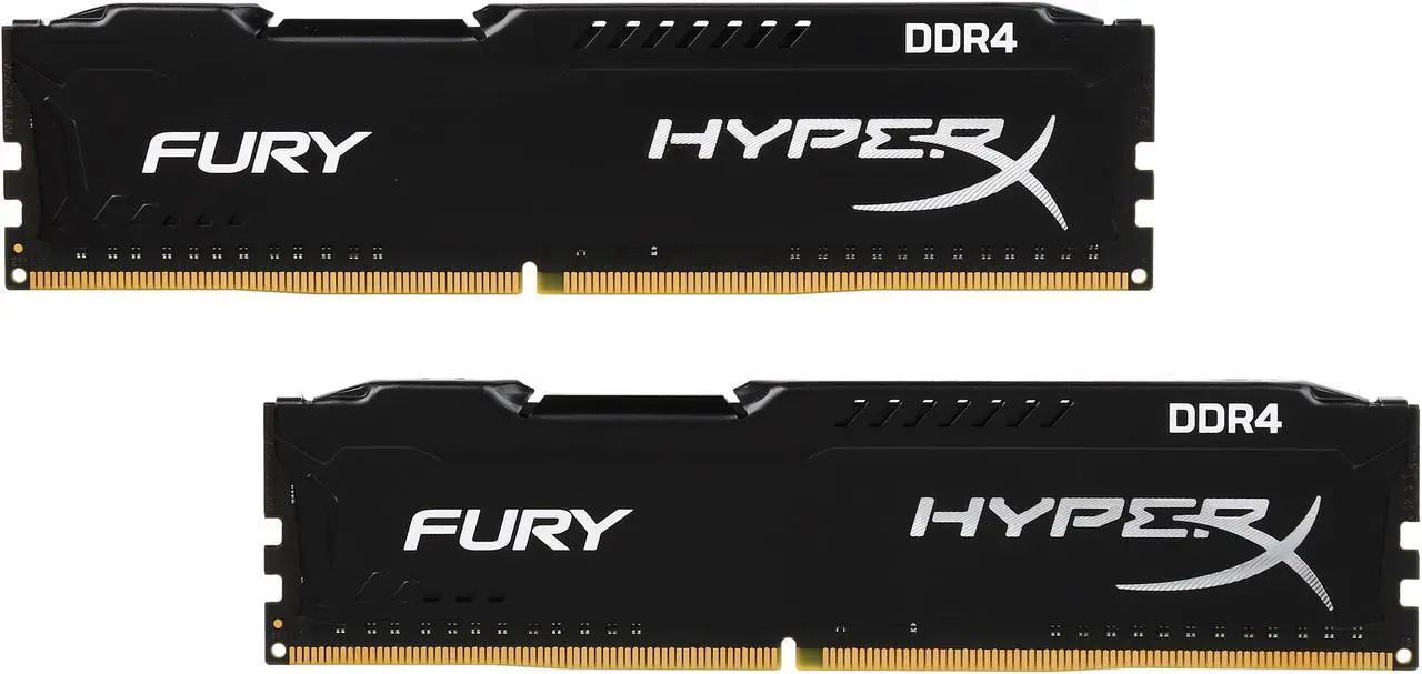 Main image of HyperX Fury 8GB (2 x 4GB) DDR4 2400MHz DRAM (Desktop Memory) CL15 1.2V DIMM (288-pin) HX424C15FBK2/8 (Intel XMP, AMD Ryzen)