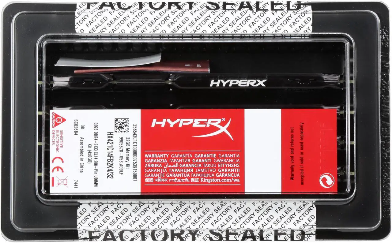 Alt view image 3 of 3 - HyperX Fury 32GB (4 x 8GB) DDR4 2133MHz DRAM (Desktop Memory) CL14 1.2V Black DIMM (288-pin) HX421C14FB2K4/32 (Intel XMP, AMD Ryzen)