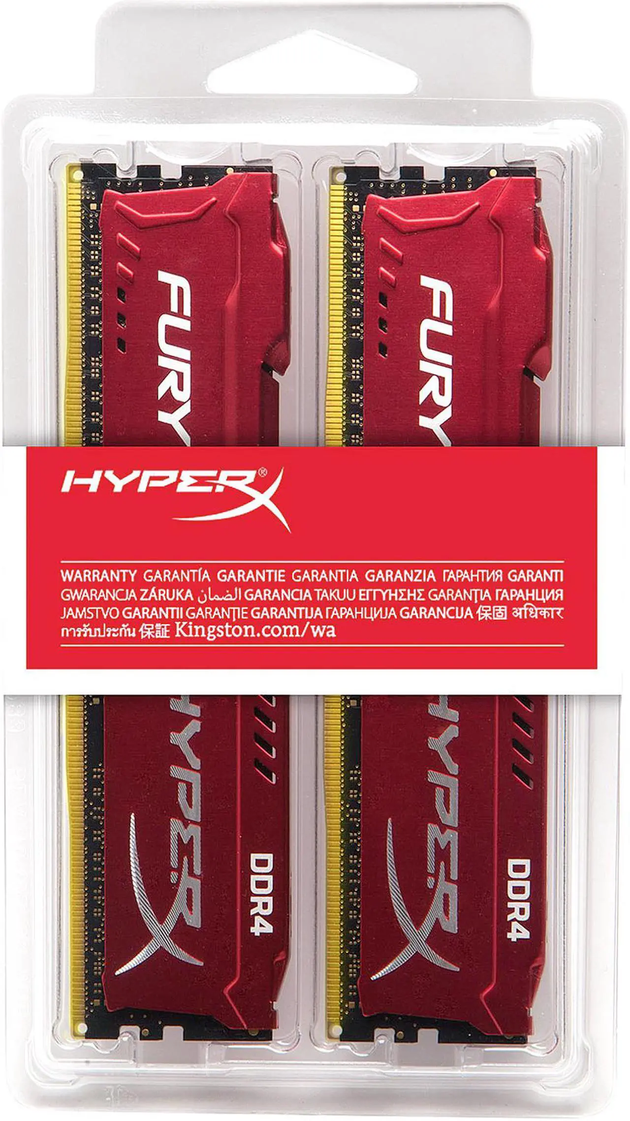 Alt view image 3 of 3 - HyperX Fury 16GB (2 x 8GB) DDR4 2666MHz DRAM (Desktop Memory) CL16 1.2V Red DIMM (288-pin) HX426C16FR2K2/16 (Intel XMP, AMD Ryzen)