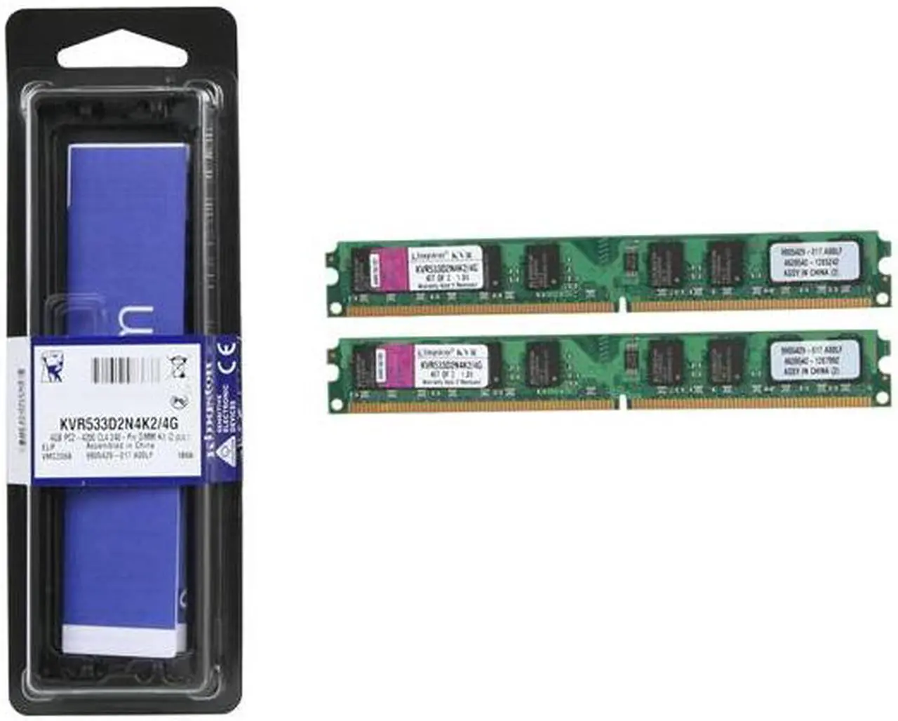 Alt view image 3 of 3 - Kingston 4GB (2 x 2GB) 240-Pin DDR2 SDRAM DDR2 533 (PC2 4200) Dual Channel Kit Desktop Memory Model KVR533D2N4K2/4G