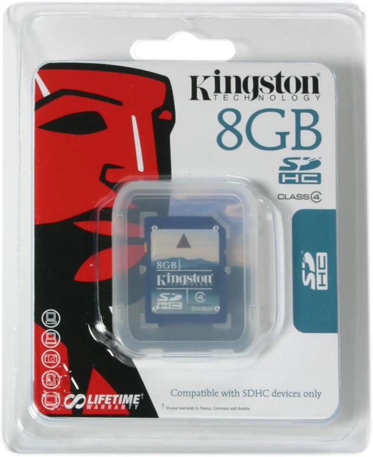 Alt view image 3 of 3 - Kingston 8GB Secure Digital High-Capacity (SDHC) Flash Card Model SD4/8GB
