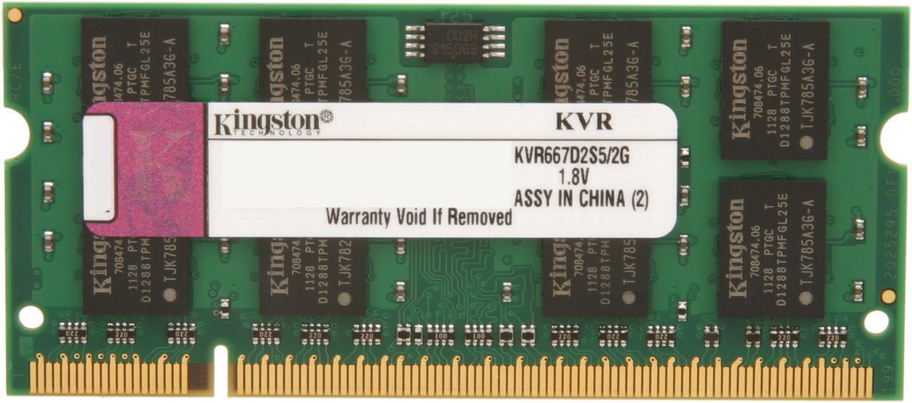 Main image of Kingston 2GB 200-Pin DDR2 SO-DIMM DDR2 667 (PC2 5300) Laptop Memory Model KVR667D2S5/2G