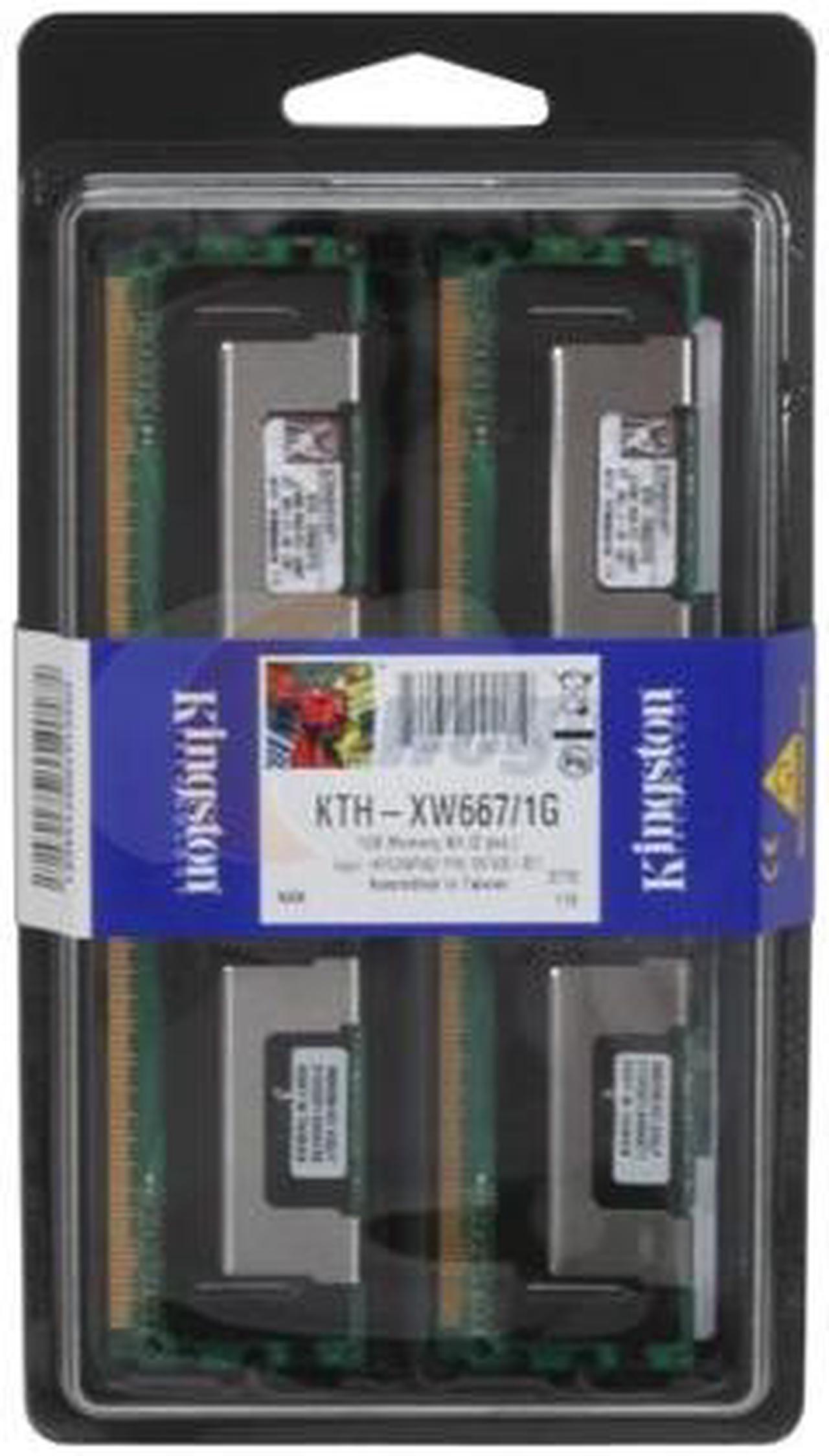 Kingston 1GB (2 x 512MB) 240-Pin DDR2 SDRAM ECC Fully Buffered DDR2 667 (PC2 5300) Dual Channel Kit System Specific Memory Model KTH-XW667/1G