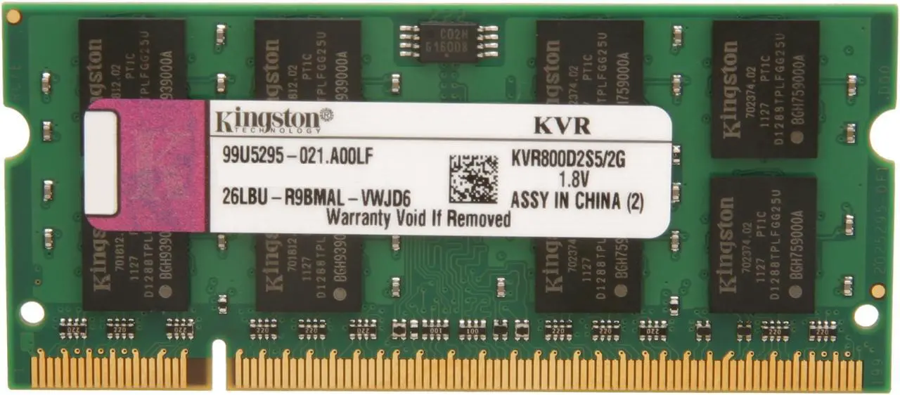 Main image of Kingston Unbuffered Laptop Memory Model KVR800D2S5/2G