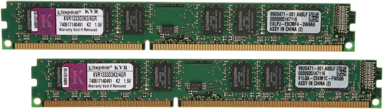 Main image of Kingston ValueRAM 4GB (2 x 2GB) DDR3 1333 (PC3 10600) Desktop Memory Model KVR1333D3K2/4GR
