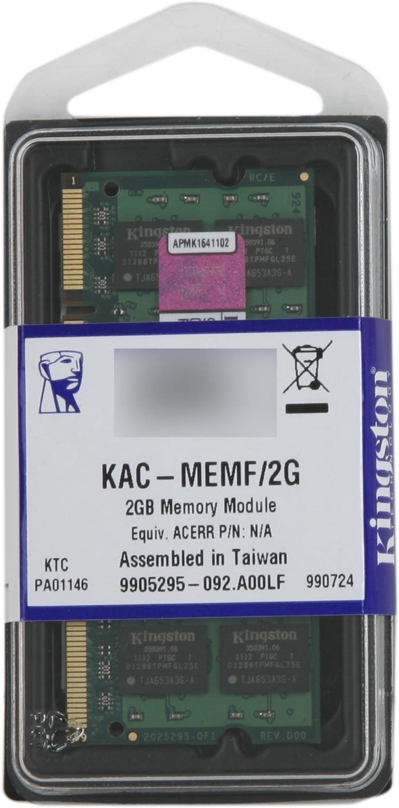 Alt view image 3 of 3 - Kingston 2GB Unbuffered DDR2 667 (PC2 5300) System Specific Memory For Acer Model KAC-MEMF/2G