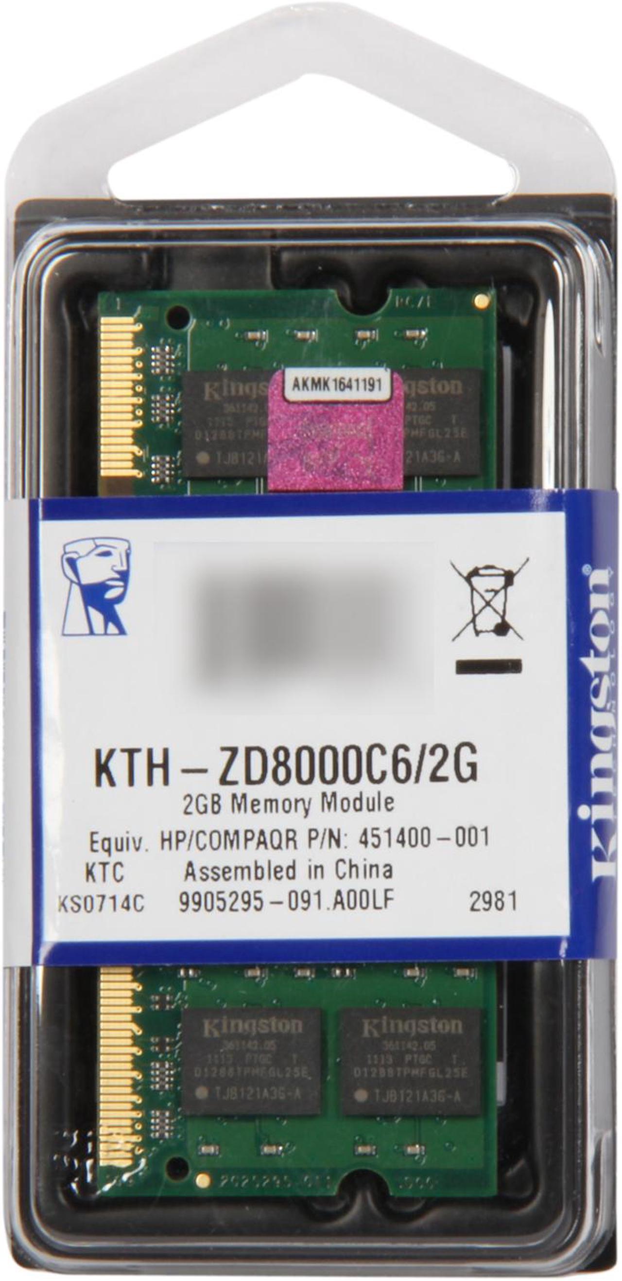 Alt view image 4 of 3 - Kingston 2GB Unbuffered DDR2 800 (PC2 6400) System Specific Memory For HP/Compaq Model KTH-ZD8000C6/2G