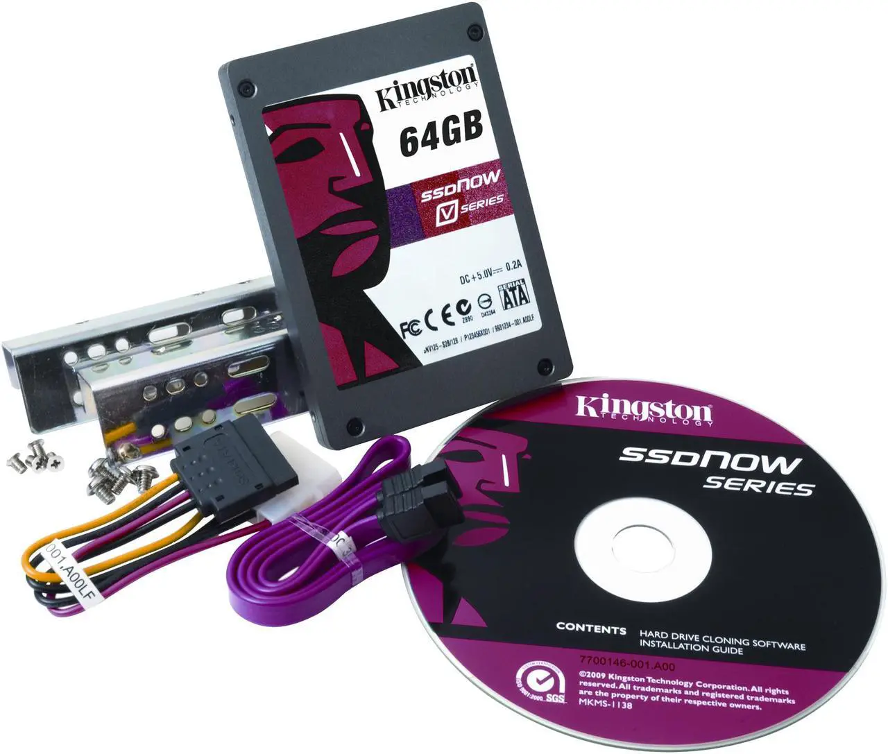 Main image of Kingston SSDNow V Series SNV425-S2BD/64GB 2.5" Desktop Bundle 64GB SATA II Internal Solid State Drive (SSD)