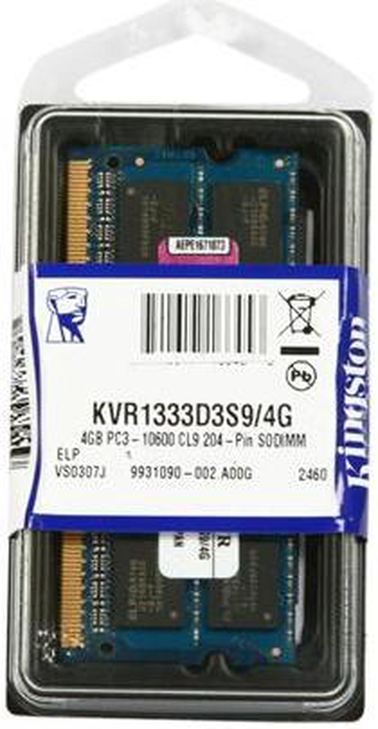 Alt view image 3 of 3 - Kingston 4GB 204-Pin DDR3 SO-DIMM DDR3 1333 Laptop Memory Model KVR1333D3S9/4G