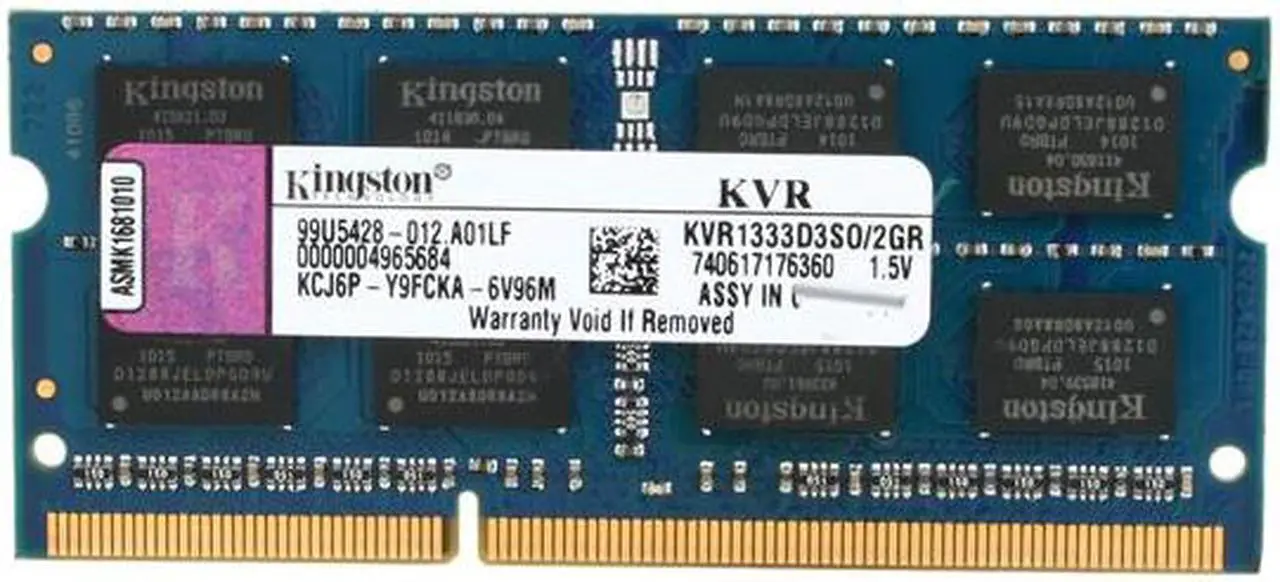 Main image of Kingston 2GB 204-Pin DDR3 SO-DIMM DDR3 1333 Laptop Memory Model KVR1333D3SO/2GR