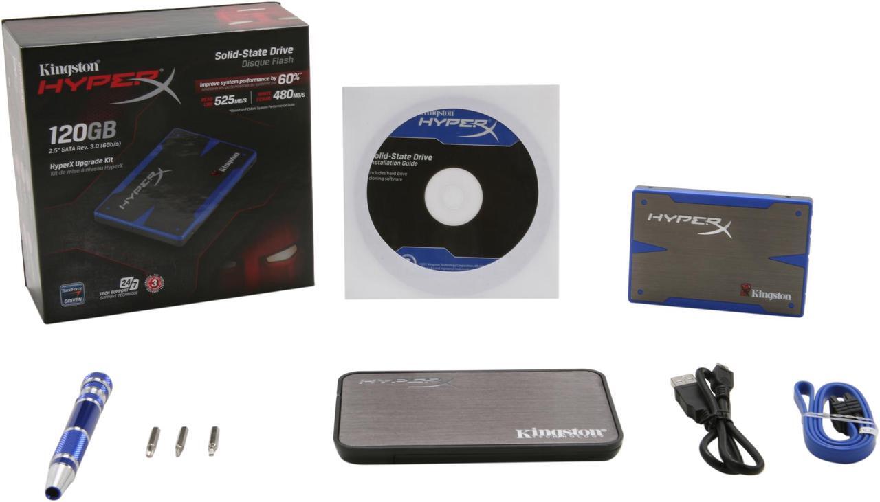 Alt view image 6 of 6 - Kingston HyperX SH100S3B/120G 2.5" 120GB SATA III MLC Internal Solid State Drive (SSD) (HyperX Upgrade Kit)