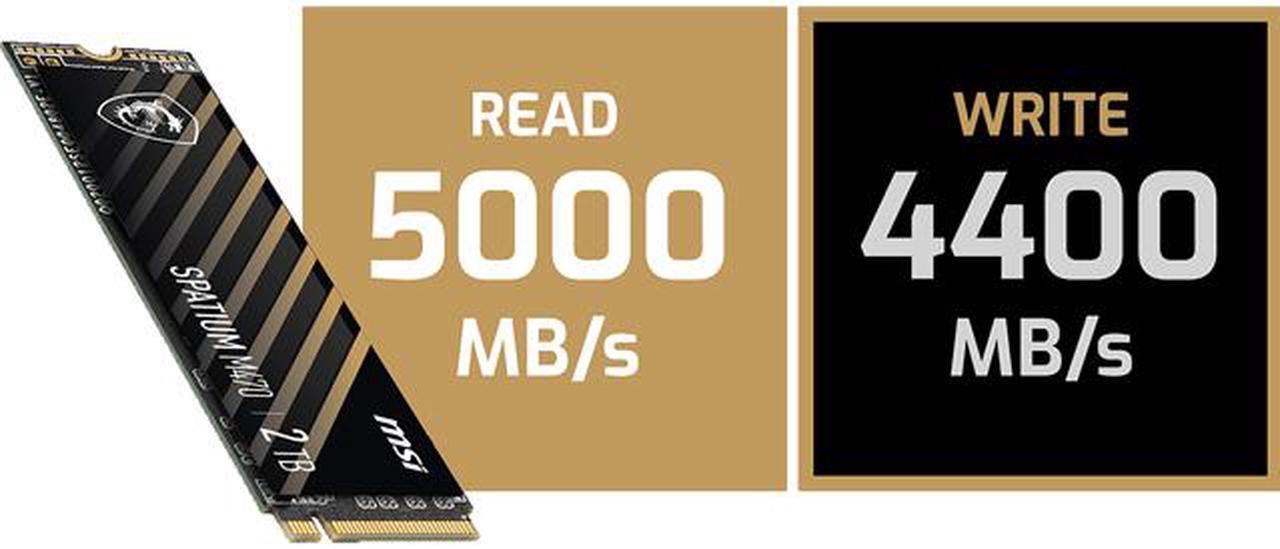 Alt view image 7 of 12 - MSI SPATIUM M470 M.2 2280 2TB PCI-Express 4.0 x4, NVMe 1.3 3D NAND Internal Solid State Drive (SSD)