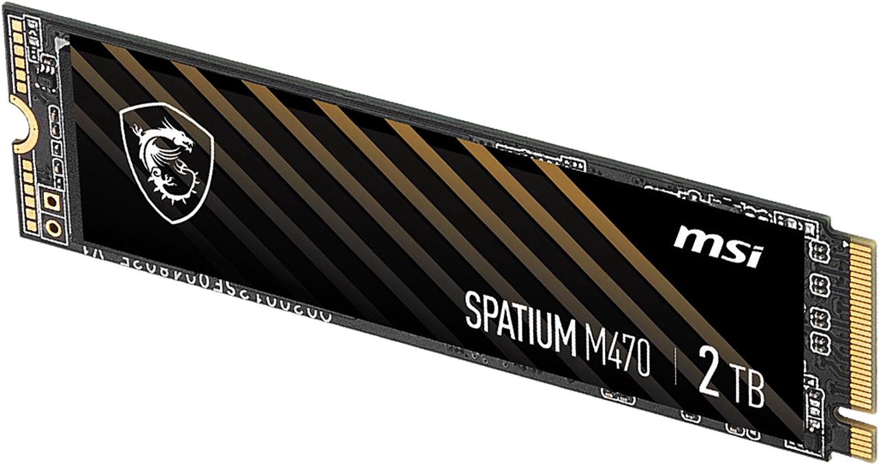 Alt view image 4 of 12 - MSI SPATIUM M470 M.2 2280 2TB PCI-Express 4.0 x4, NVMe 1.3 3D NAND Internal Solid State Drive (SSD)