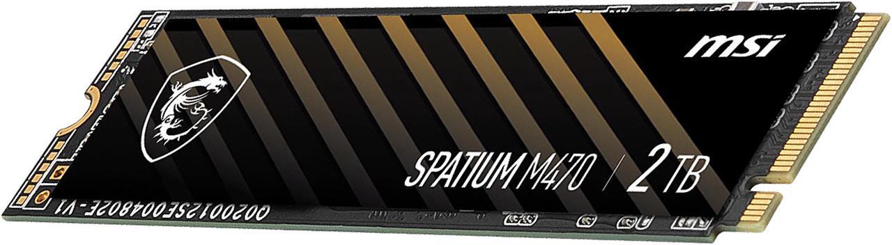 Alt view image 2 of 12 - MSI SPATIUM M470 M.2 2280 2TB PCI-Express 4.0 x4, NVMe 1.3 3D NAND Internal Solid State Drive (SSD)