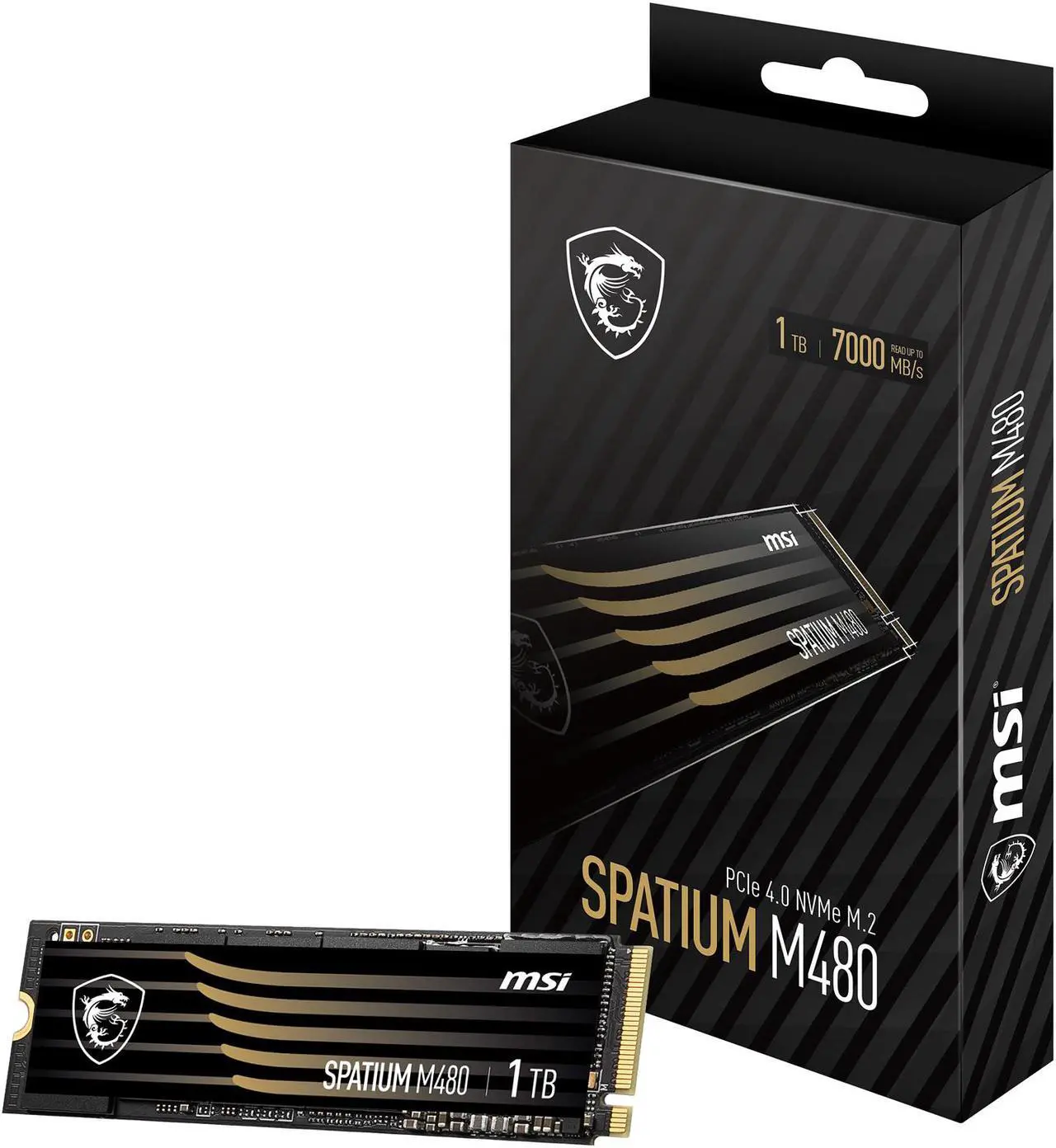 Alt view image 6 of 6 - MSI SPATIUM M480 M.2 2280 1TB PCIe Gen4x4, NVMe 1.4 3D NAND Internal Solid State Drive (SSD)