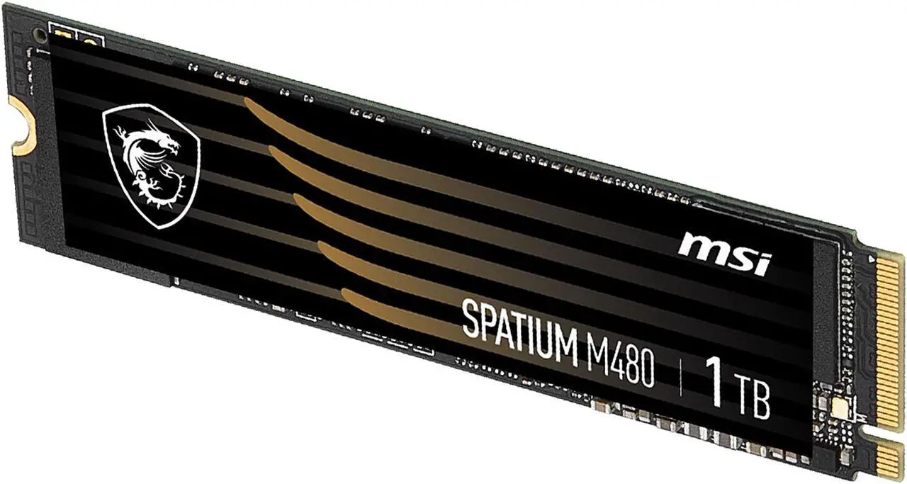 Alt view image 2 of 6 - MSI SPATIUM M480 M.2 2280 1TB PCIe Gen4x4, NVMe 1.4 3D NAND Internal Solid State Drive (SSD)