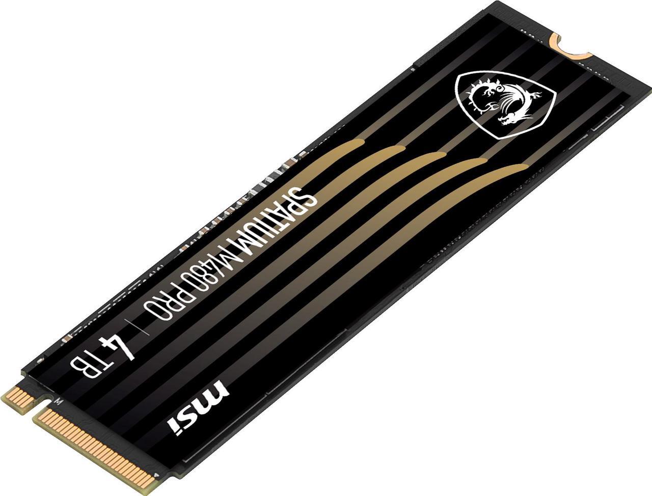 Alt view image 4 of 5 - MSI SSD SPATIUM M480 PRO PCIe 4.0 NVMe M.2 4TB Internal Solid State Drive (SSD)