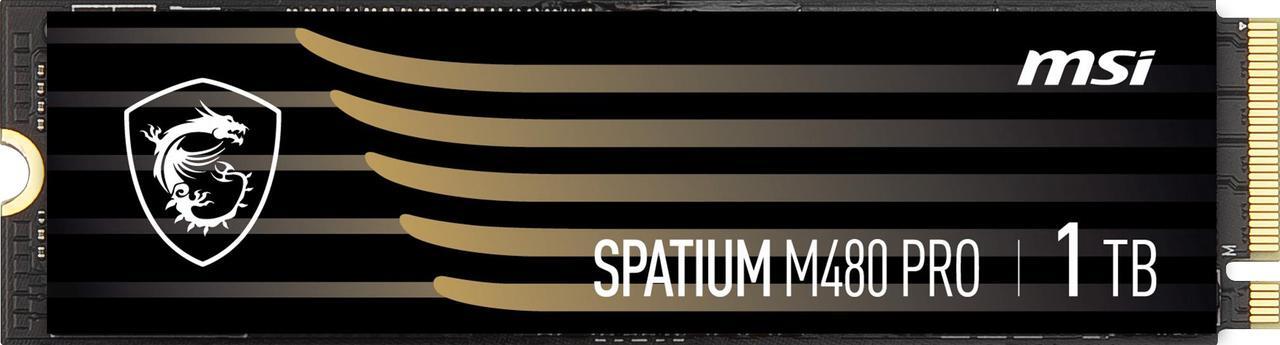 Main image of MSI SPATIUM M480 PRO PCIe 4.0 NVMe M.2 1TB PCI-Express 4.0 x4, NVMe 1.4 3D NAND Internal Solid State Drive (SSD)