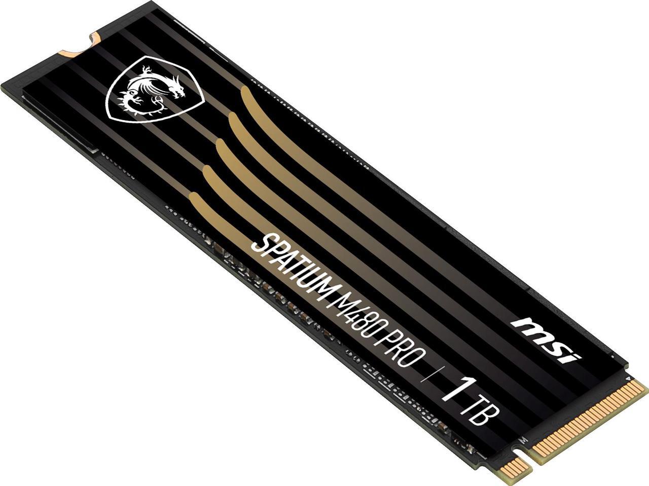 Alt view image 3 of 5 - MSI SPATIUM M480 PRO PCIe 4.0 NVMe M.2 1TB PCI-Express 4.0 x4, NVMe 1.4 3D NAND Internal Solid State Drive (SSD)
