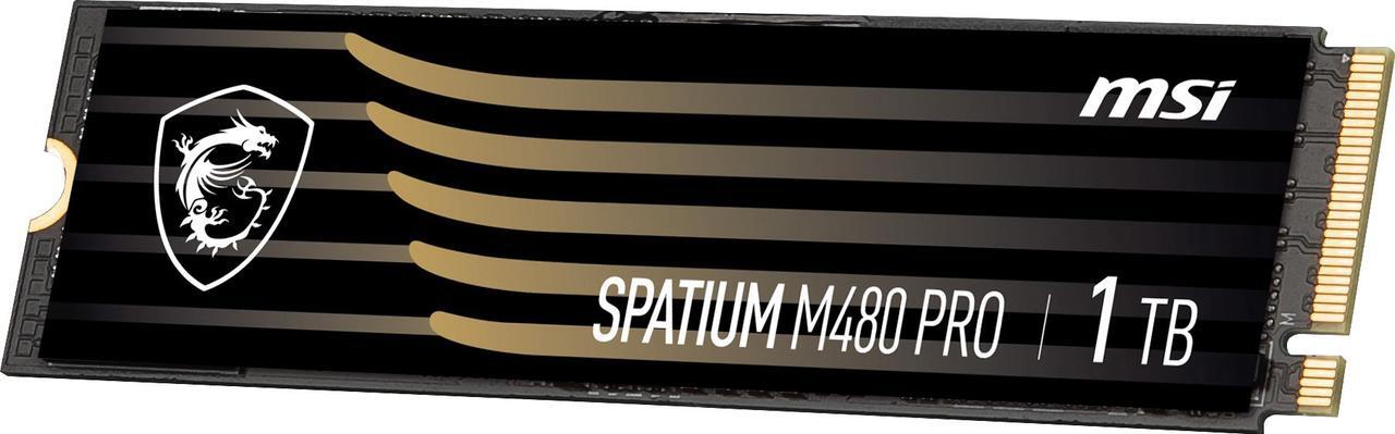 Alt view image 5 of 5 - MSI SPATIUM M480 PRO PCIe 4.0 NVMe M.2 1TB PCI-Express 4.0 x4, NVMe 1.4 3D NAND Internal Solid State Drive (SSD)