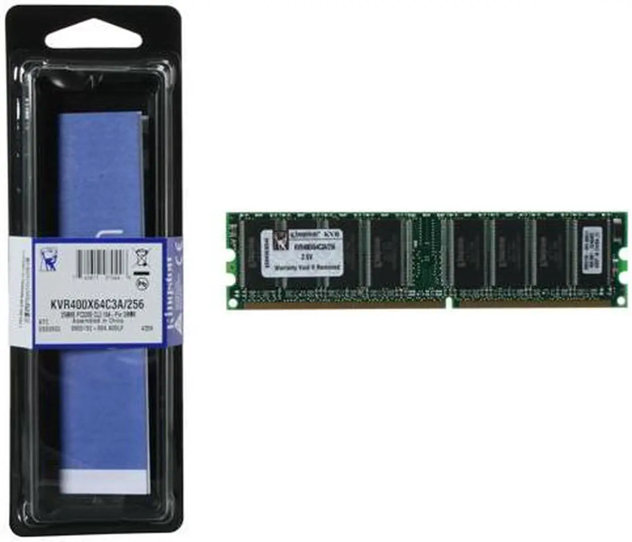 Alt view image 3 of 3 - Kingston ValueRAM 256MB DDR 400 (PC 3200) System Memory Model KVR400X64C3A/256