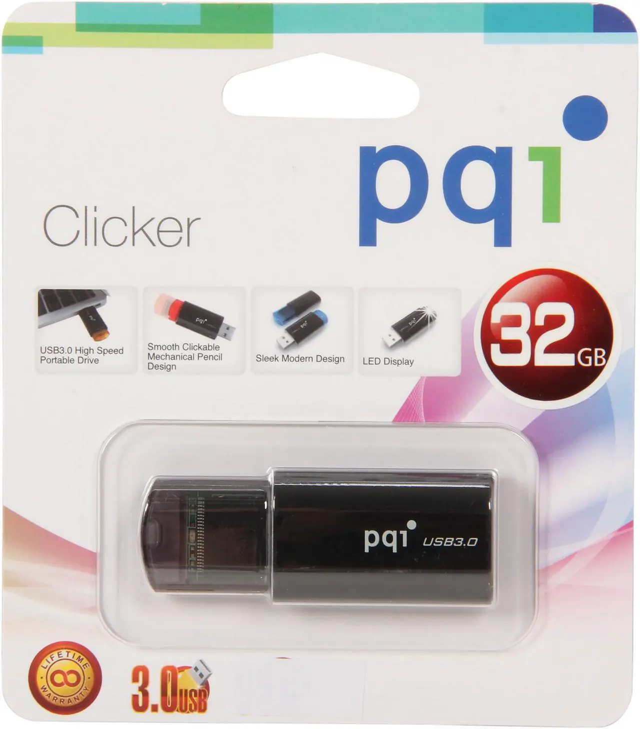 Alt view image 5 of 5 - PQI Clicker 32GB USB 3.0 Flash Drive 6232-032GR1XXX