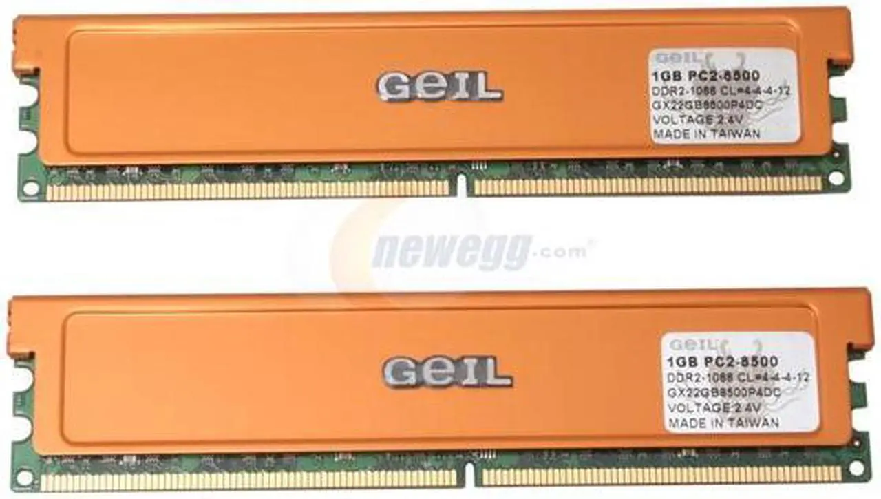 Alt view image 2 of 3 - GeIL Ultra 2GB (2 x 1GB) DDR2 1066 (PC2 8500) Dual Channel Kit Desktop Memory Model GX22GB8500P4DC
