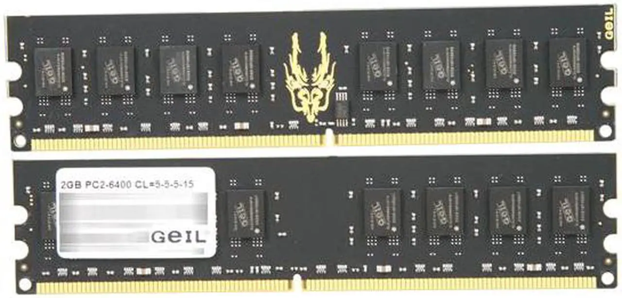 Alt view image 2 of 3 - GeIL Black Dragon 4GB (2 x 2GB) DDR2 800 (PC2 6400) Dual Channel Kit Desktop Memory Model GB24GB6400C5DC