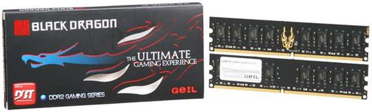 Alt view image 3 of 3 - GeIL Black Dragon 4GB (2 x 2GB) DDR2 800 (PC2 6400) Dual Channel Kit Desktop Memory Model GB24GB6400C5DC