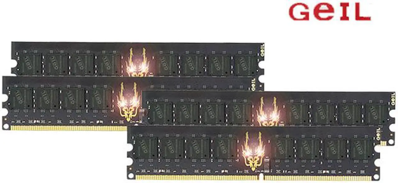 GeIL Black Dragon 8GB (4 x 2GB) DDR2 800 (PC2 6400) Quad Channel Kit ...