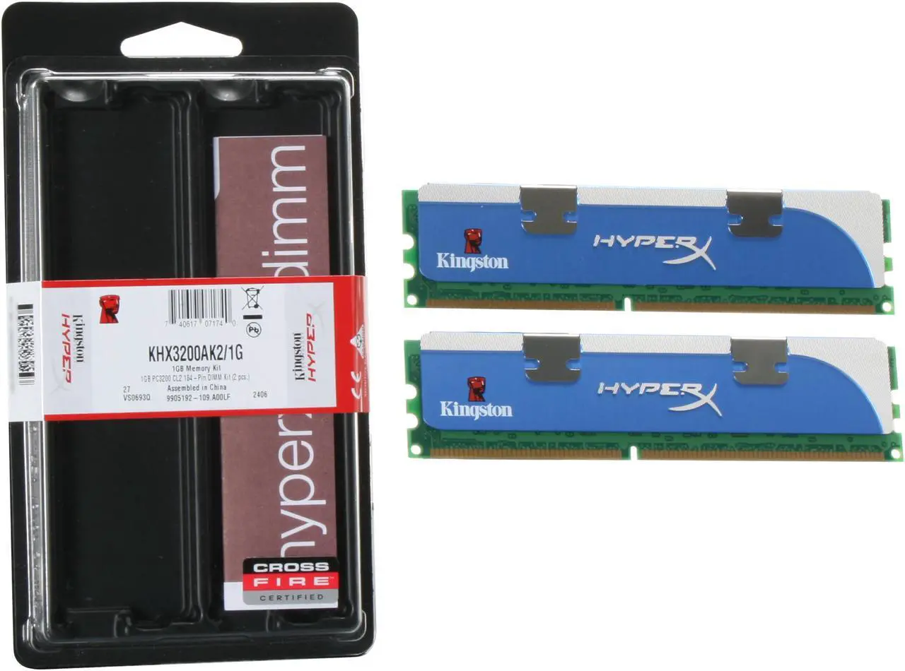 Alt view image 3 of 3 - HyperX 1GB (2 x 512MB) DDR 400 (PC 3200) Dual Channel Kit Desktop Memory Model KHX3200AK2/1G