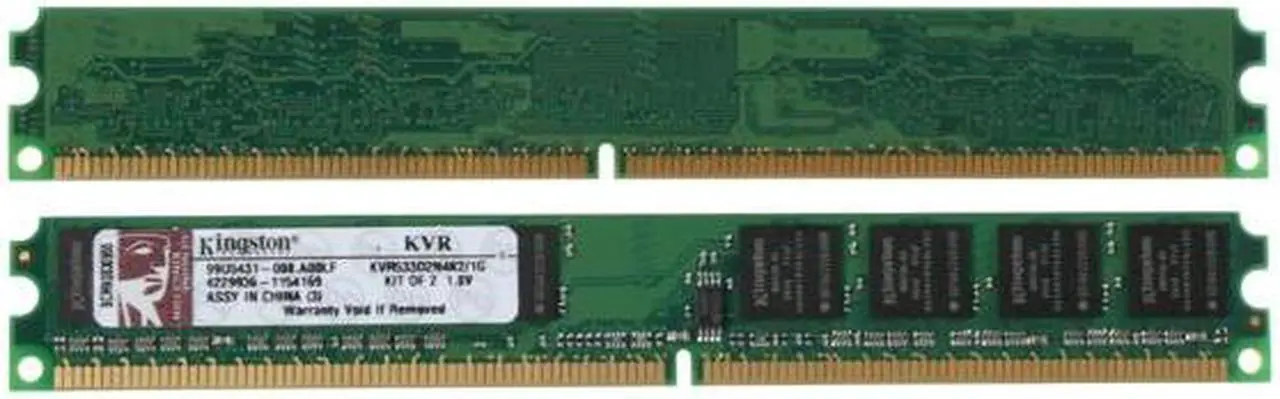 Alt view image 2 of 3 - Kingston ValueRAM 1GB (2 x 512MB) DDR2 533 (PC2 4200) Dual Channel Kit Desktop Memory Model KVR533D2N4K2/1G