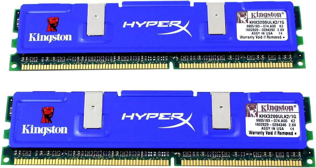 Main image of HyperX 1GB (2 x 512MB) DDR 400 (PC 3200) Dual Channel Kit Desktop Memory Model KHX3200ULK2/1G